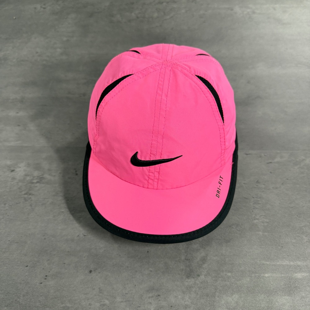 Nike Dri-FIT Hat Kids 0-3Yrs Pink Neon Running Cap Adjustable Mesh Swoosh